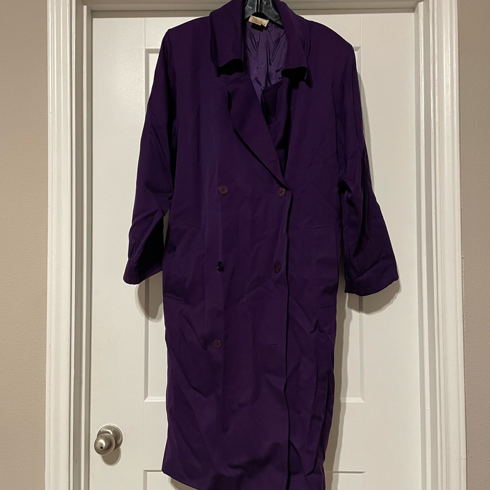 Vintage Neiman Marcus Deep Purple Trench Coat